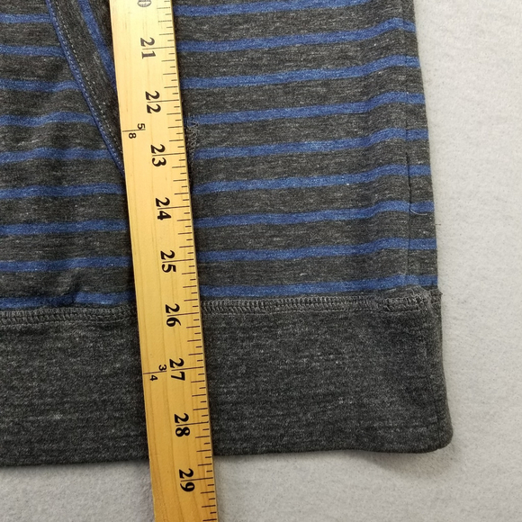 American Eagle Hoodie Mens Size XL Gray Blue Striped Pullover Hooded Shirt - Picture 7 of 10